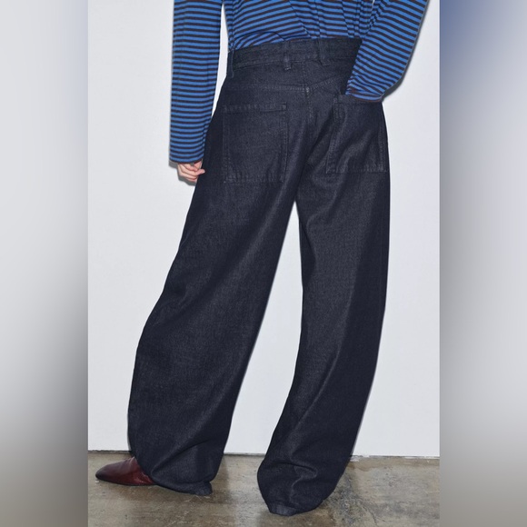 ZARA ZW COLLECTION MID-RISE BALLOON JEANS - Picture 5 of 6